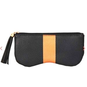 ZIGI & MARAIS Pouch with Gold Stripe and Fringe Tassle Zipper